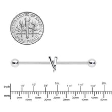 Load image into Gallery viewer, 14G Straight Razor Industrial Barbell 38mm
