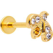 Load image into Gallery viewer, 16G 5/16 Yellow Gem Gold Tone Fashion Winged Bug Labret Monroe Tragus
