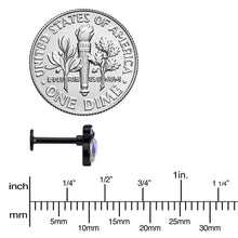 Load image into Gallery viewer, 16G 5/16 Aurora CZ Gem Black Fleur de Lis Butterfly Labret Monroe Tragus
