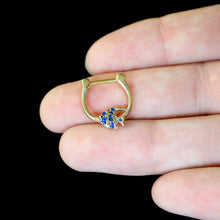 Load image into Gallery viewer, 16G 5/16 Blue Gem Gold Tone Adorable Angelfish Cartilage Clicker
