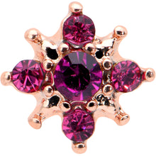 Load image into Gallery viewer, 16G 1/4 Pink Gem Rose Gold Tone Rococo Star Cartilage Tragus
