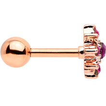 Load image into Gallery viewer, 16G 1/4 Pink Gem Rose Gold Tone Rococo Star Cartilage Tragus
