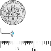 Load image into Gallery viewer, 20G 7mm Blue Clear Gem Stylish Snowflake L Shape Nose Ring
