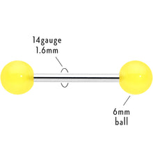 Load image into Gallery viewer, Bright Sunny Yellow Ends Barbell Tongue Ring
