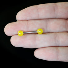 Load image into Gallery viewer, Bright Sunny Yellow Ends Barbell Tongue Ring
