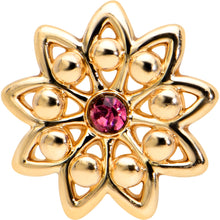 Load image into Gallery viewer, 16G 1/4 Pink Gem Gold Tone Starry Flower Cartilage Tragus Earring
