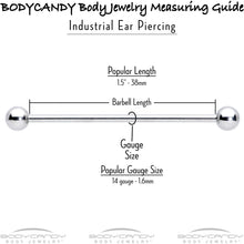 Load image into Gallery viewer, 14G Clear Gem Starry Flower Industrial Barbell 38mm
