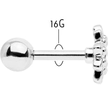 Load image into Gallery viewer, 16G 1/4 Clear Gem Starry Flower Cartilage Tragus Earring

