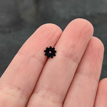 Load image into Gallery viewer, 16G 1/4 Pink Gem Black Midnight Flower Cartilage Tragus Earring
