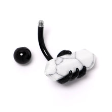Load image into Gallery viewer, White Howlite Stone Black Claw Belly Ring
