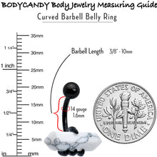 Load image into Gallery viewer, White Howlite Stone Black Claw Belly Ring
