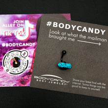 Load image into Gallery viewer, Blue Turquoise Stone Black Claw Belly Ring
