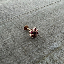 Load image into Gallery viewer, 16G 5/16 Pink Gem Rose Gold Tone Sumptuous Star Labret Tragus
