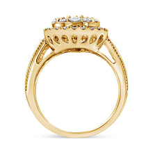 Load image into Gallery viewer, 10K Yellow Gold Plated .925 Sterling Silver 1 1/2 Cttw Round-Cut Diamond Cocktail Ring (I-J Color, I1-I2 Clarity) - Size 7
