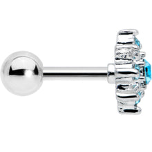 Load image into Gallery viewer, 16G 1/4 Blue Gem Stylish Snowflake Cartilage Tragus Earring
