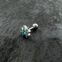 Load image into Gallery viewer, 16G 1/4 Blue Gem Stylish Snowflake Cartilage Tragus Earring
