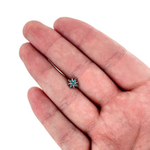 Load image into Gallery viewer, 16G 1/4 Blue Gem Stylish Snowflake Cartilage Tragus Earring
