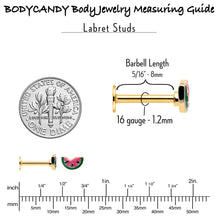 Load image into Gallery viewer, 16G 5/16 Gold Tone Watermelon Bite Labret Monroe Tragus
