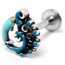Load image into Gallery viewer, 16G 5/16 Leaping Blue Dolphin Labret Monroe Tragus

