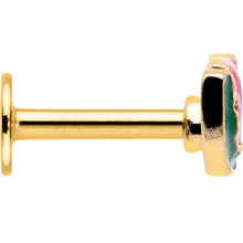 Load image into Gallery viewer, 16G 1/4 Gold Tone Watermelon Bite Labret
