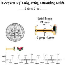 Load image into Gallery viewer, 16G 1/4 Gold Tone Watermelon Bite Labret
