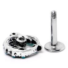Load image into Gallery viewer, 16G 1/4 Leaping Blue Dolphin Labret
