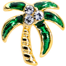 Load image into Gallery viewer, 20G 1/4 Clear Gem Golden Palm Tree Style L Shape Nose Ring
