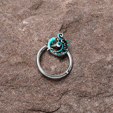 Load image into Gallery viewer, 16G 3/8 Leaping Blue Dolphin Hinged Segment Ring
