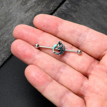Load image into Gallery viewer, 14G Leaping Blue Dolphin Industrial Barbell 38mm
