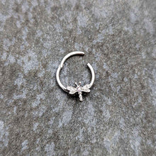 Load image into Gallery viewer, 16G 3/8 Aurora Gem Dragonfly Flying Hinged Segment Ring
