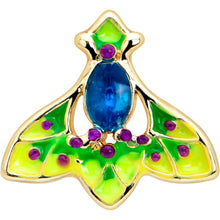 Load image into Gallery viewer, 16G 1/4 Blue Gem Gold Tone Tropic Fan Cartilage Tragus Earring
