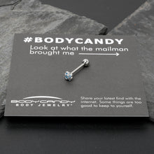 Load image into Gallery viewer, Blue Clear Gem Stylish Snowflake Barbell Tongue Ring
