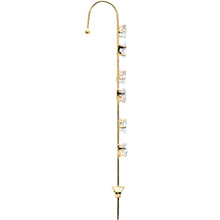 Load image into Gallery viewer, Clear CZ Gem Gold Tone Leafy Vine Ear Cuff Bar Earring
