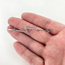 Load image into Gallery viewer, Clear CZ Gem Lightning Bolt Ear Cuff Bar Earring
