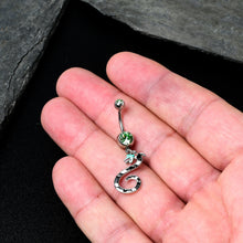 Load image into Gallery viewer, Green Gem Officially Licensed Beetlejuice SandWorm Dangle Belly Ring
