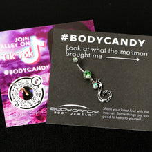 Load image into Gallery viewer, Green Gem Officially Licensed Beetlejuice SandWorm Dangle Belly Ring
