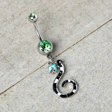 Load image into Gallery viewer, Green Gem Officially Licensed Beetlejuice SandWorm Dangle Belly Ring
