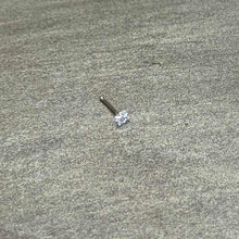 Load image into Gallery viewer, 20G 1/4 Clear CZ Gem Square 3mm Simple Glam Nose Bone
