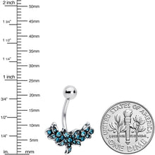 Load image into Gallery viewer, Blue Gem Flower Garland Belly Ring
