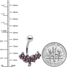 Load image into Gallery viewer, Pink Gem Flower Garland Belly Ring
