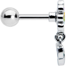 Load image into Gallery viewer, 16G 1/4 Clear Gem Pride Rainbow Flower Dangle Cartilage Tragus
