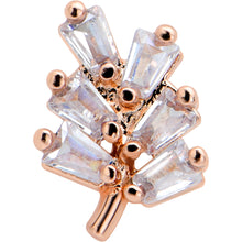 Load image into Gallery viewer, 16G 1/4 Clear CZ Gem Leafy Rosy Branch Threadless Labret Tragus

