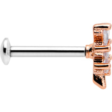 Load image into Gallery viewer, 16G 5/16 Clear CZ Gem Leafy Rosy Branch Threadless Labret Tragus

