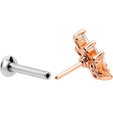 Load image into Gallery viewer, 16G 5/16 Clear CZ Gem Leafy Rosy Branch Threadless Labret Tragus
