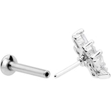Load image into Gallery viewer, 16G 5/16 Clear CZ Gem Leafy Branch Threadless Labret Monroe Tragus
