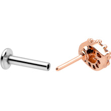 Load image into Gallery viewer, 16G 1/4 Clear CZ Gem Kissy Lips Rosy Threadless Labret Tragus
