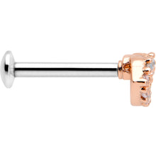 Load image into Gallery viewer, 16G 5/16 Clear CZ Gem Kissy Lips Rosy Threadless Labret Tragus
