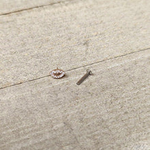 Load image into Gallery viewer, 16G 5/16 Clear CZ Gem Kissy Lips Rosy Threadless Labret Tragus
