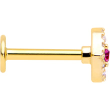Load image into Gallery viewer, 16G 5/16 Clear Pink Gem Gold Tone Open Eye Labret Monroe Tragus

