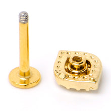 Load image into Gallery viewer, 16G 5/16 Clear Pink Gem Gold Tone Open Eye Labret Monroe Tragus
